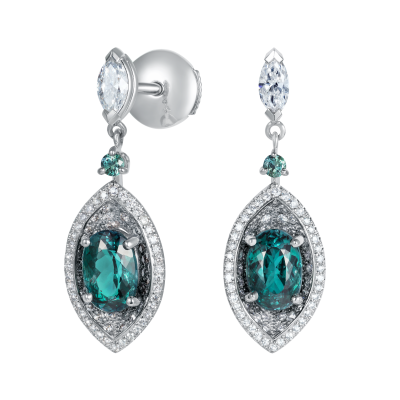Cleopatra Alexandrite and Diamond Earrings 