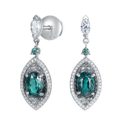 Cleopatra Alexandrite and Diamond Earrings