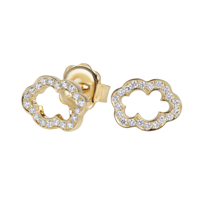 Cloud 9 Yellow Gold and Diamond Earrings