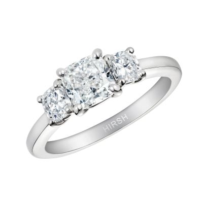Trilogy Cushion Cut Diamond Ring