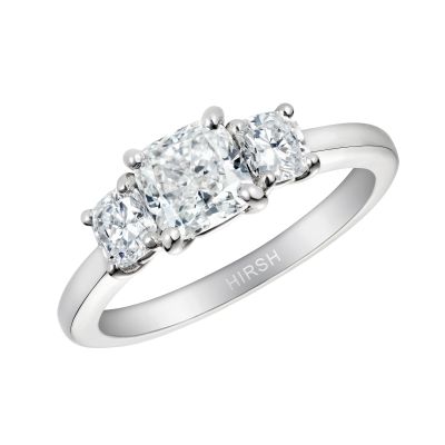 Trilogy Cushion Cut Diamond Ring 