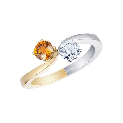 Duet Orange Diamond Ring 