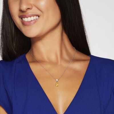 Wallace Fancy Intense Orangy Yellow Diamond Pendant