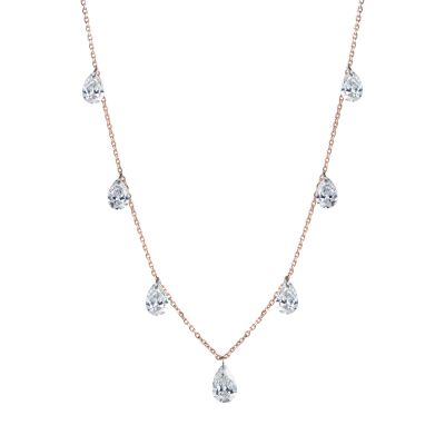 Suspense Pear Shape Diamond Necklace