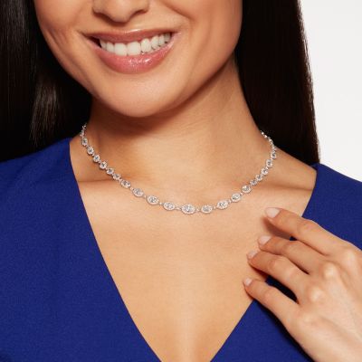 Regal Oval Diamond Necklace
