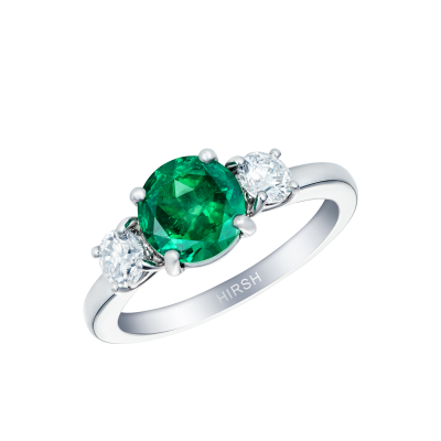 Trilogy Emerald and Diamond Ring