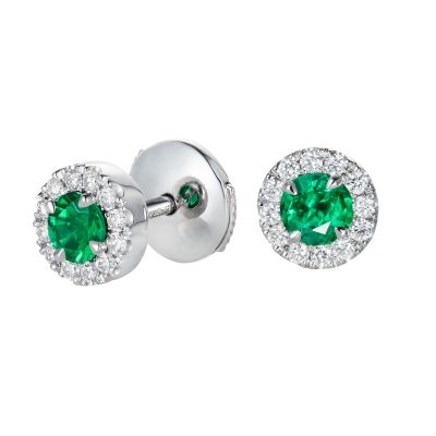 Regal Emerald and Diamond Earrings