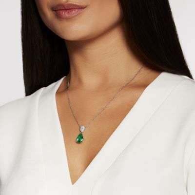 Burlington Emerald and Diamond Pendant