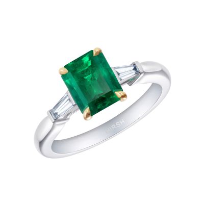 Trio Emerald and Diamond Ring