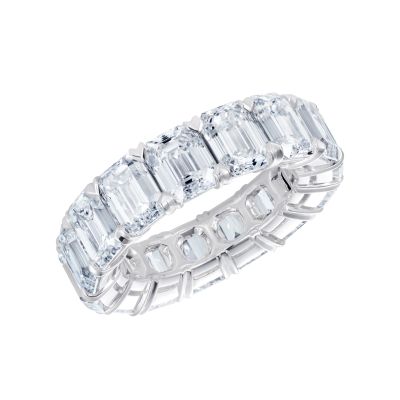 Emerald Cut Diamond Eternity Ring 15 Carats