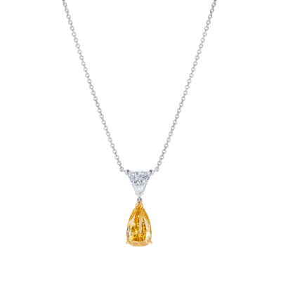 Wallace Fancy Intense Orangy Yellow Diamond Pendant