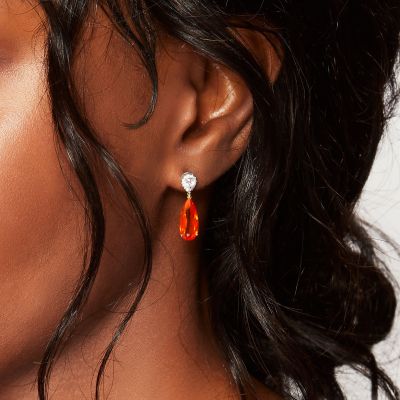 Burlington Fire Opal and Diamond Earrings