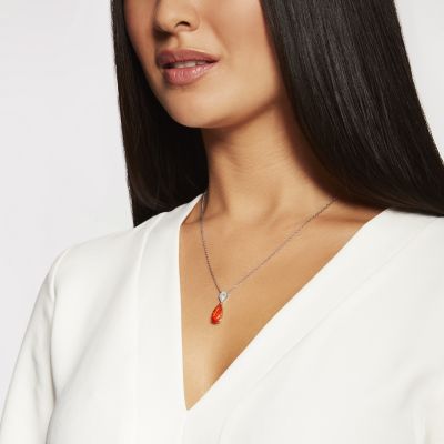Burlington Fire Opal and Diamond Pendant 