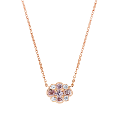 Pink Diamond Cluster Pendant 