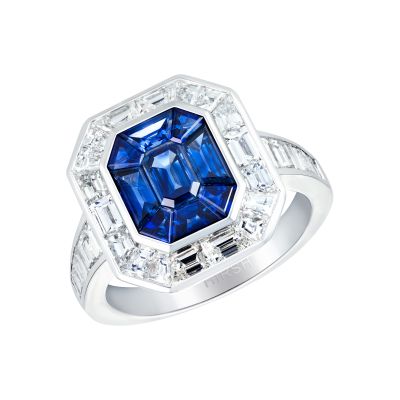 Gatsby Sapphire and Diamond Ring