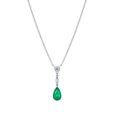 Grafton Emerald and Diamond Drop Pendant