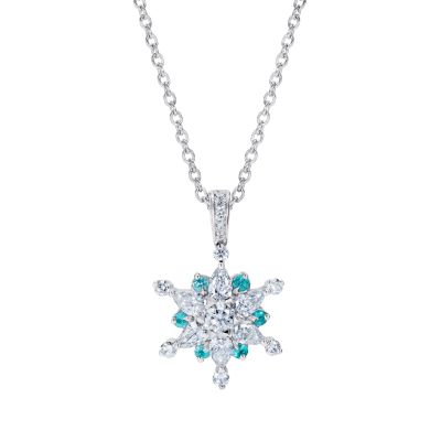 Snowflake Pendant set with Paraíba Tourmalines and Diamonds