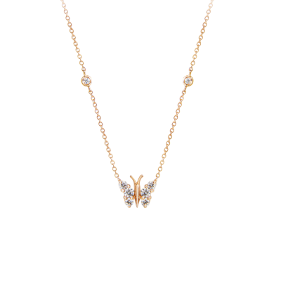 Flutter Diamond Pendant in Rose Gold 