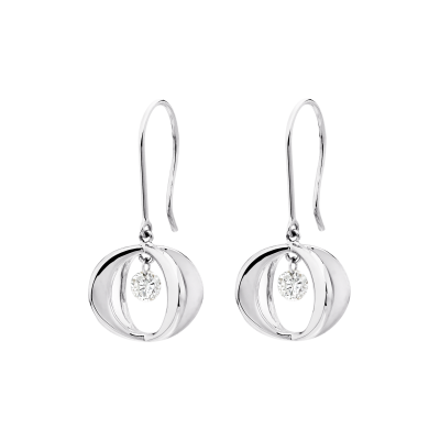 Cinderella Earrings in White Gold