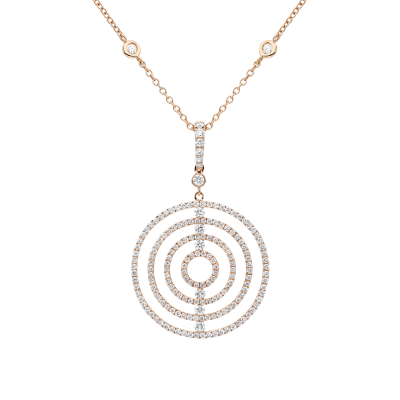 Saturn Diamond Pendant in Rose Gold