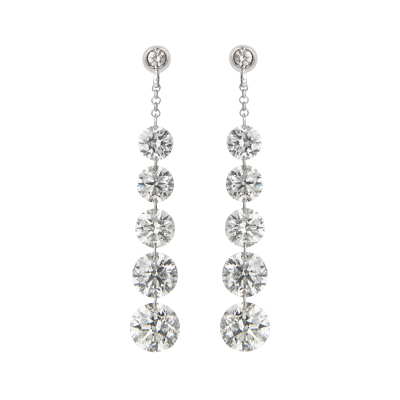 Suspense Diamond Drop Earrings 3.06 carats total