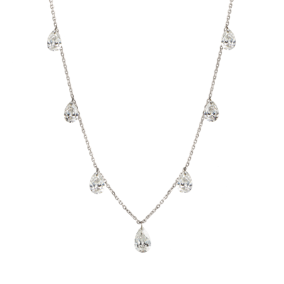 Pear Cut Diamond Suspense Necklace