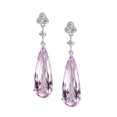 Chatsworth Earrings Kunzite and Diamond