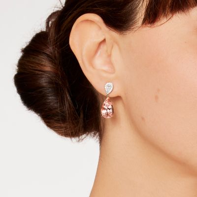 Burlington Morganite and Diamond Earrings