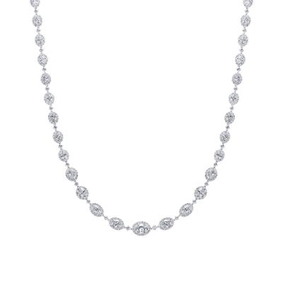 Regal Oval Diamond Necklace