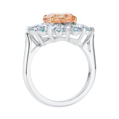 Sunset Padparadscha Sapphire Cocktail Ring
