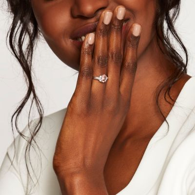 Papillon Padparadscha Sapphire and Diamond Ring