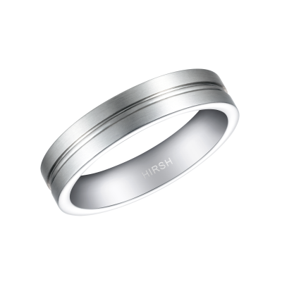 Platinum Wedding Band with Carved Detail