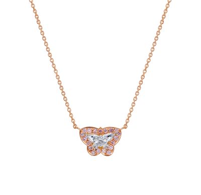 Regal Butterfly Pink Diamond Pendant