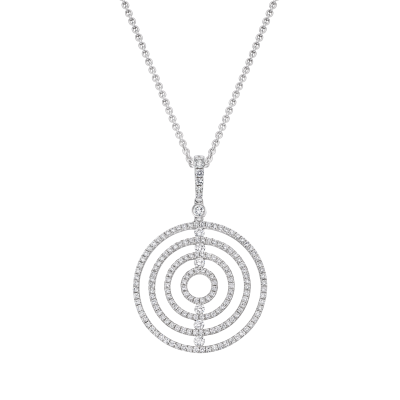 Saturn Diamond Pendant in White Gold