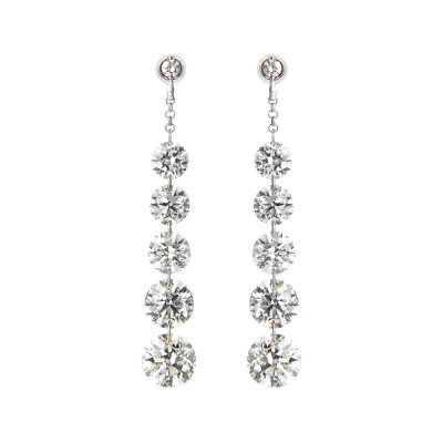 Suspense Diamond Drop Earrings 4.06 carats total