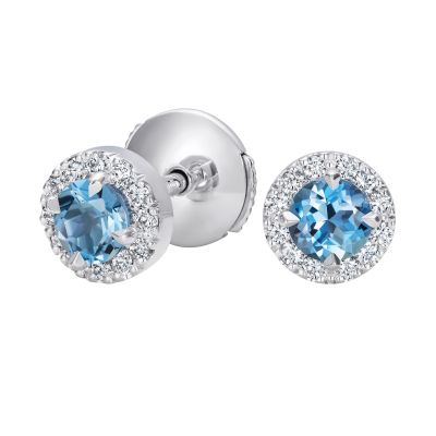 Regal Aquamarine and Diamond Earrings 
