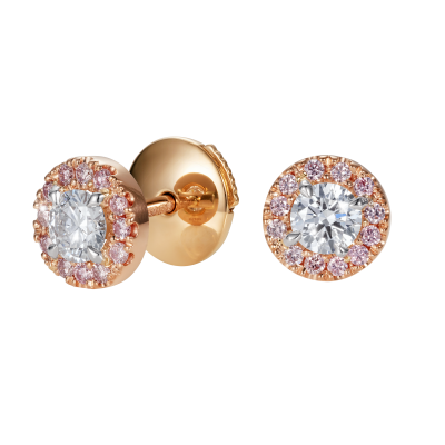 Regal Pink and White Diamond Earrings