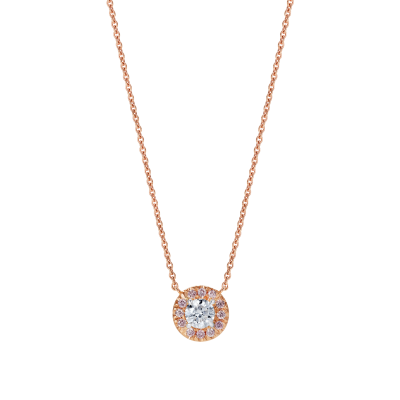 Regal Pink and White Diamond Pendant