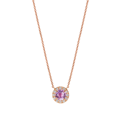 Regal Pink Sapphire and Diamond Pendant 