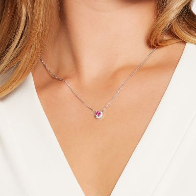 Regal Pink Sapphire and Diamond Pendant