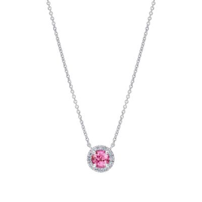 Regal Pink Sapphire and Diamond Pendant