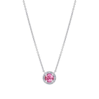Regal Pink Sapphire and Diamond Pendant