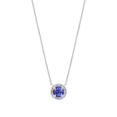 Regal Tanzanite and Diamond Pendant