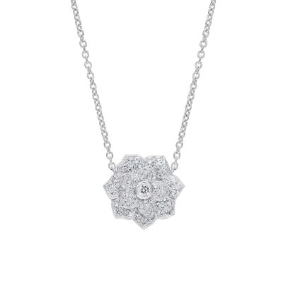 Wildflower Rose Diamond Pendant