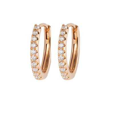 Hoop Rose Gold Diamond Earrings 