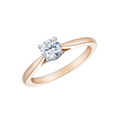 Solitaire Round Diamond Ring in Rose Gold
