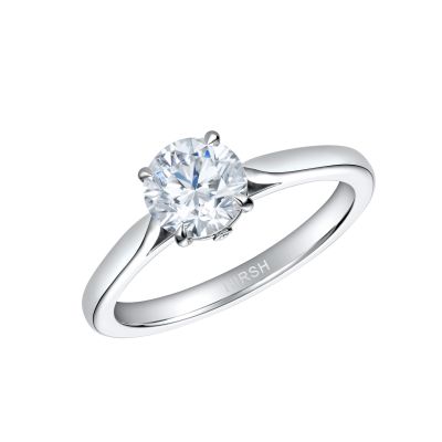 Solitaire Diamond Ring with Hidden Diamonds in the Collet
