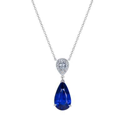 Burlington Royal Blue Sapphire and Diamond Pendant