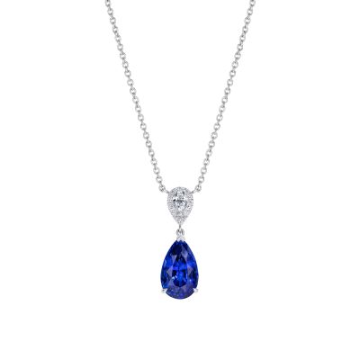 Burlington Royal Blue Sapphire and Diamond Pendant