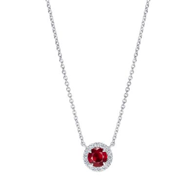 Regal Ruby and Diamond Pendant